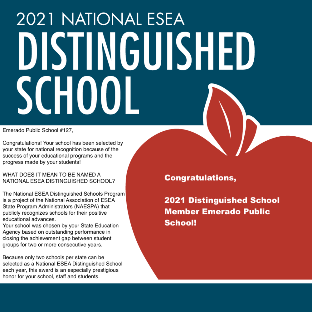 Distinguished School Award Emerado Public School District 127